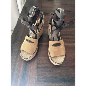 Bettye Muller lace up wedge espadrilles